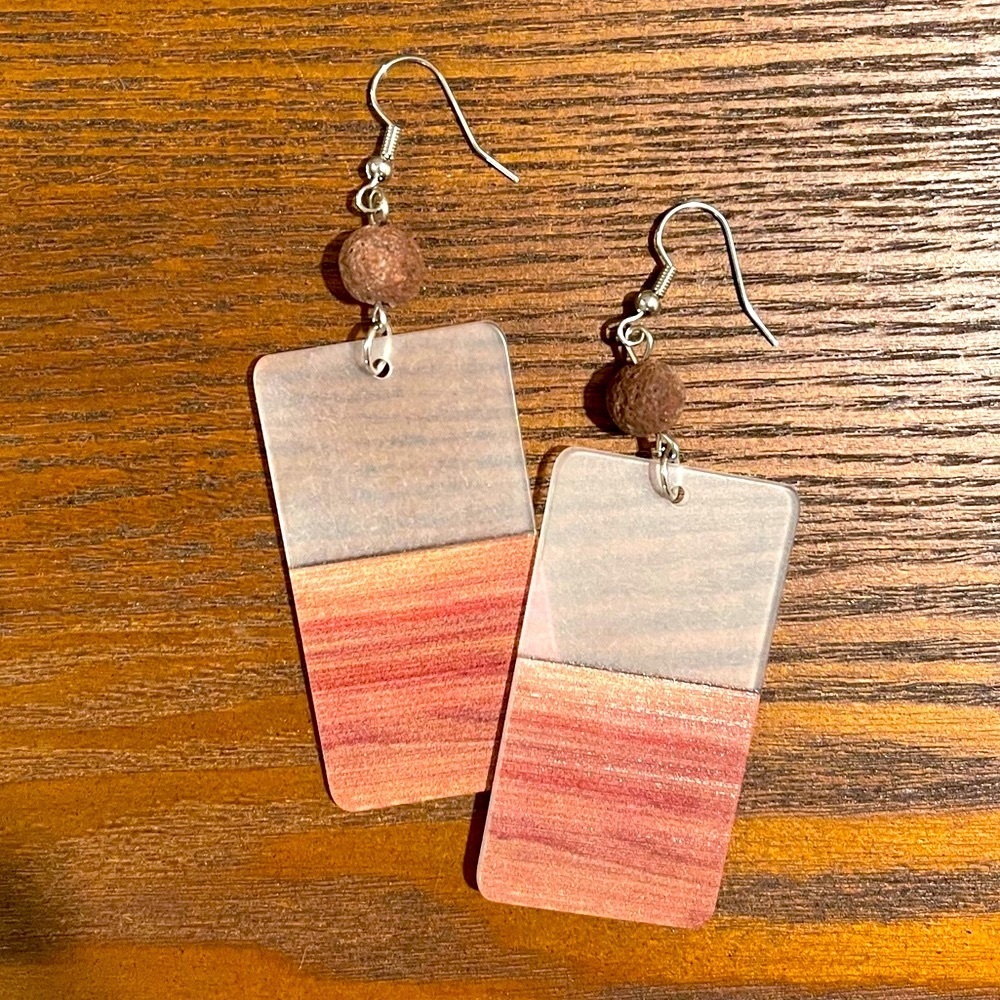 Essential Oil Dangle Earrings with Lava Bead